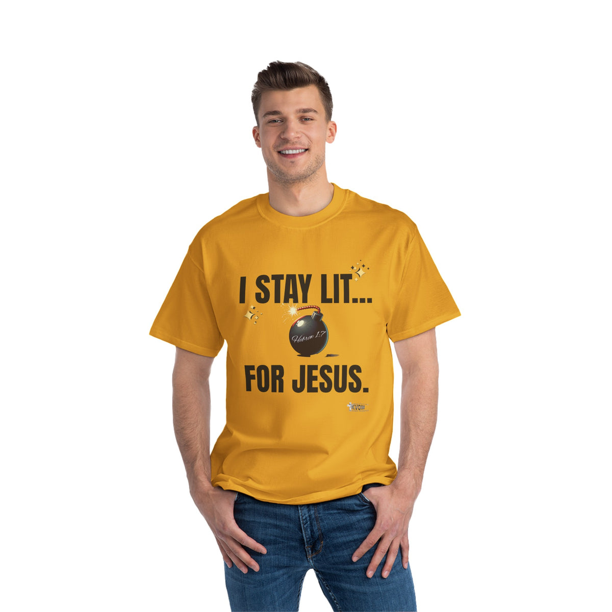 I Stay Lit For Jesus Relaxed Fit Short-Sleeve T-Shirt