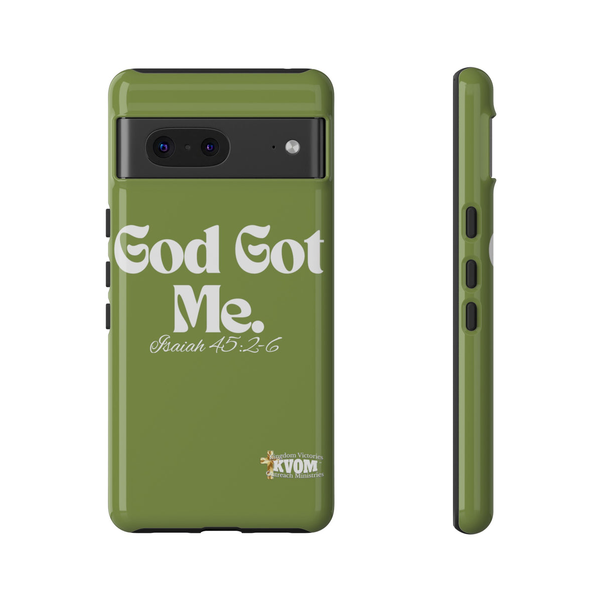 God Got Me KVOM Tough Case, White Print