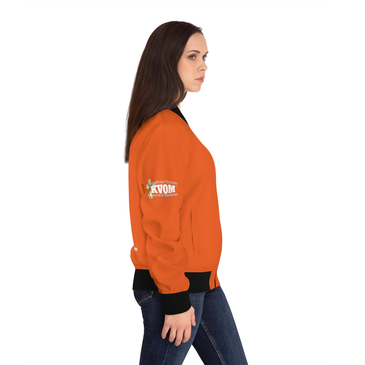 Savage in Prayer Women's Bomber Jacket, Orange