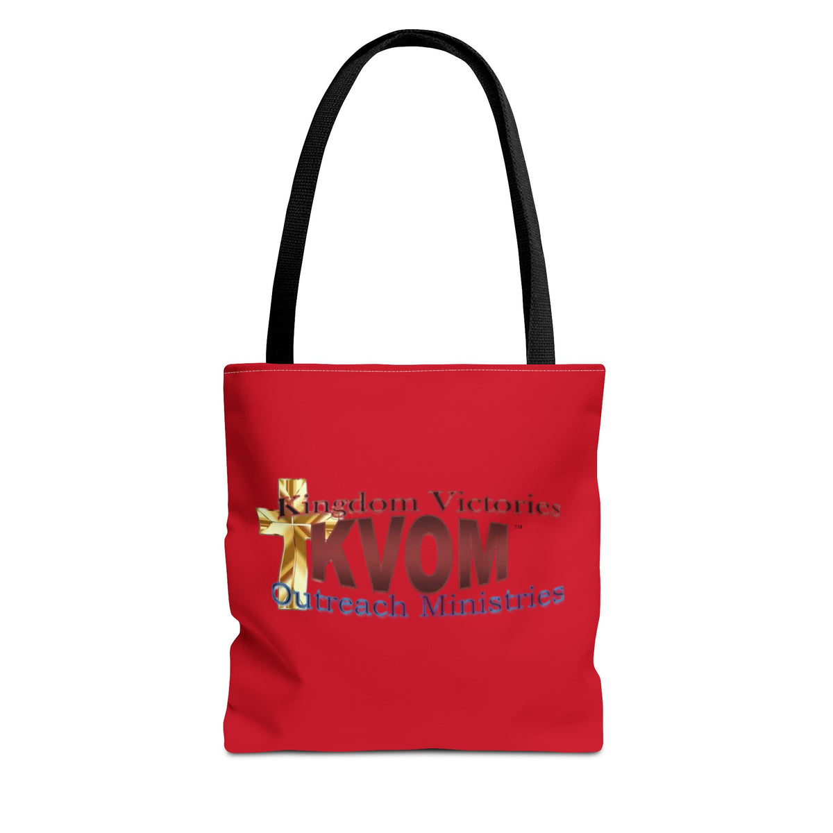 KVOM Logo Tote Bag, Red, Maroon Logo