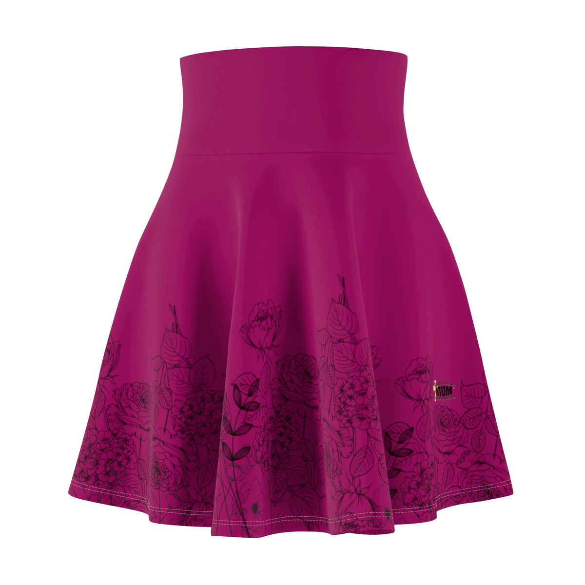 Stretched Series BLESSED Women's Skater Skirt, Deep Berry