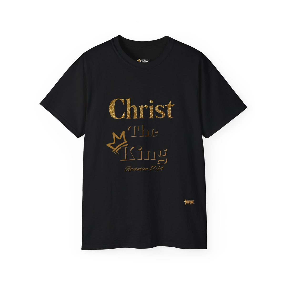 Christ The King Men's T-Shirt, Black on Black & Gold