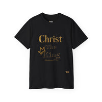 Christ The King Men's T-Shirt, Black on Black & Gold