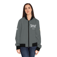 Savage in Prayer Women's Bomber Jacket, Strom Grey