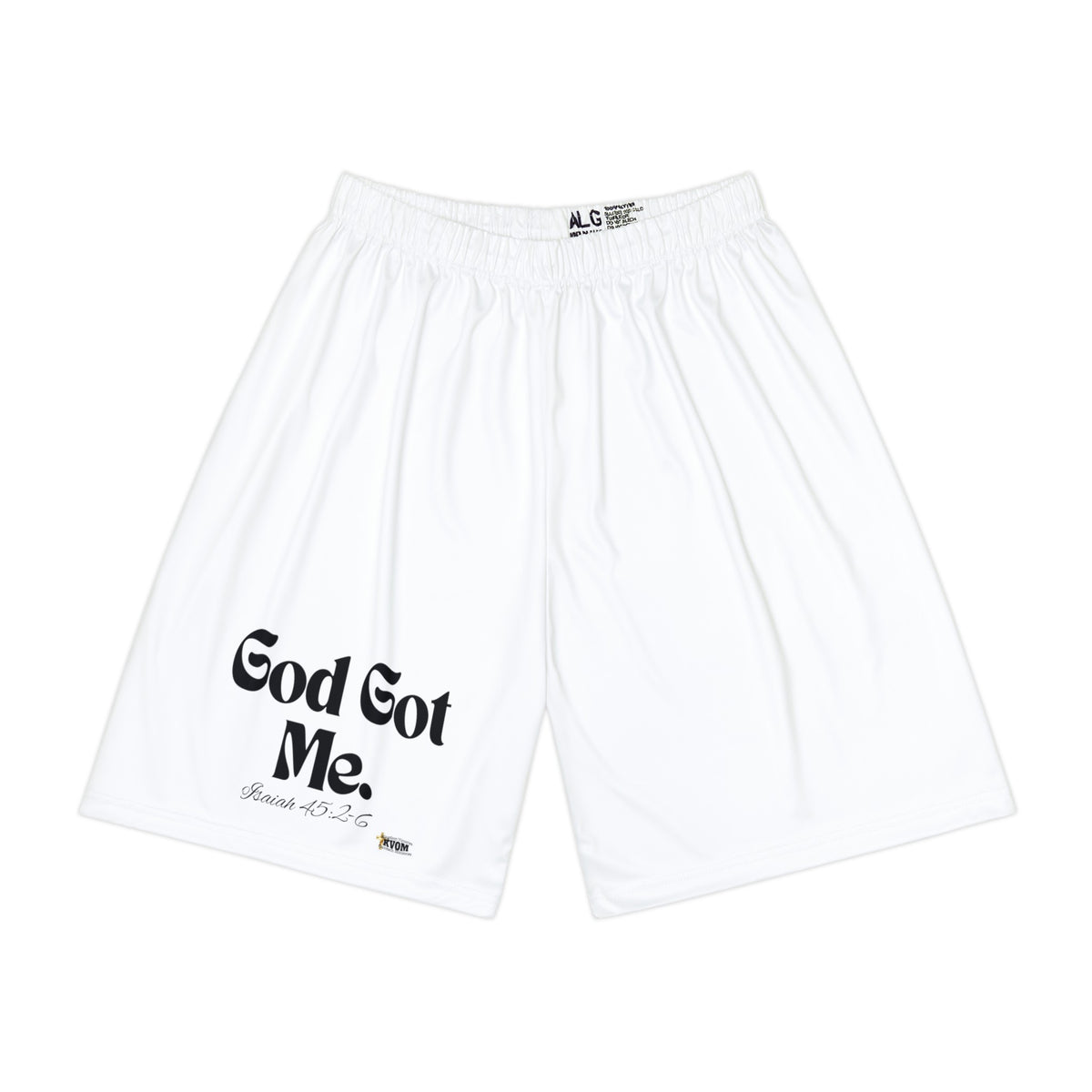 God Got Me Women’s Sports Shorts, White & Black