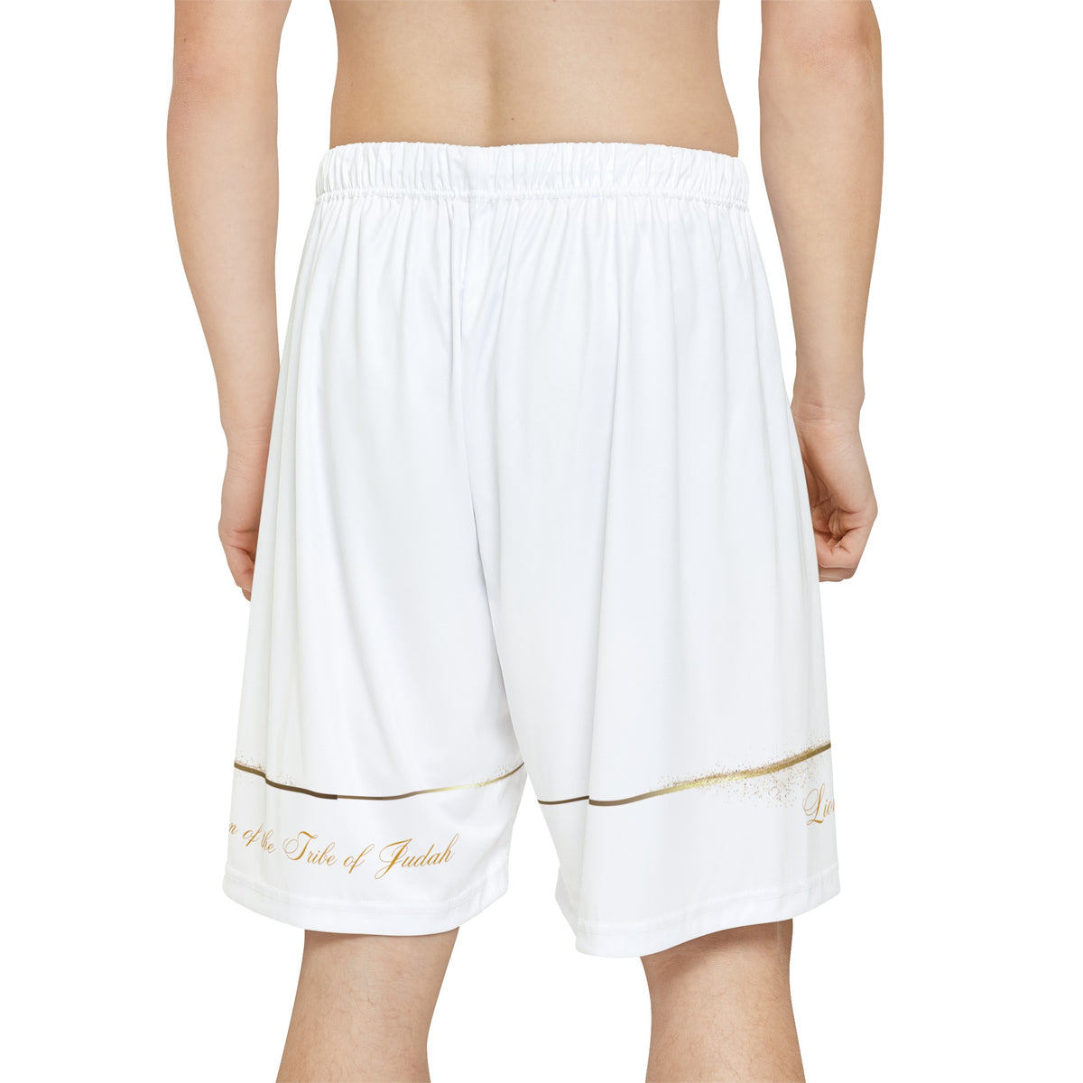 Lion of the Tribe Judah Men’s Sports Shorts, White