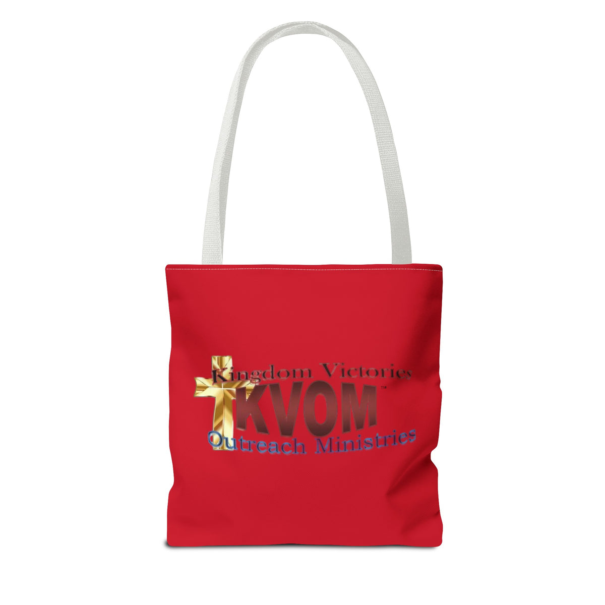 KVOM Logo Tote Bag, Red, Maroon Logo