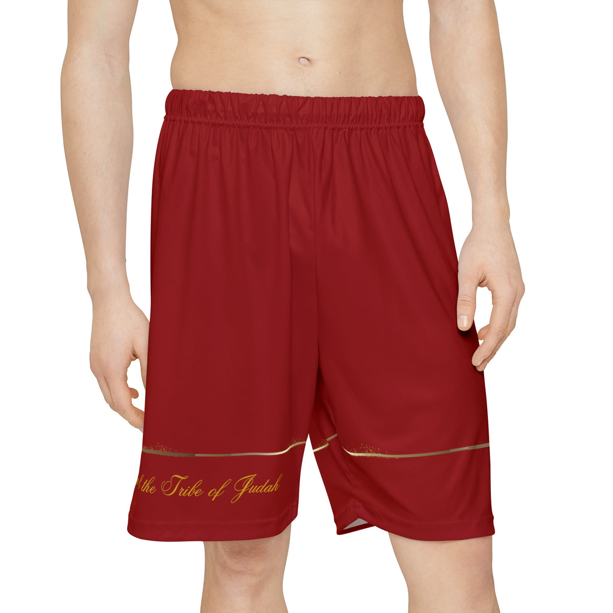 Lion of the Tribe Judah Men’s Sports Shorts, Red