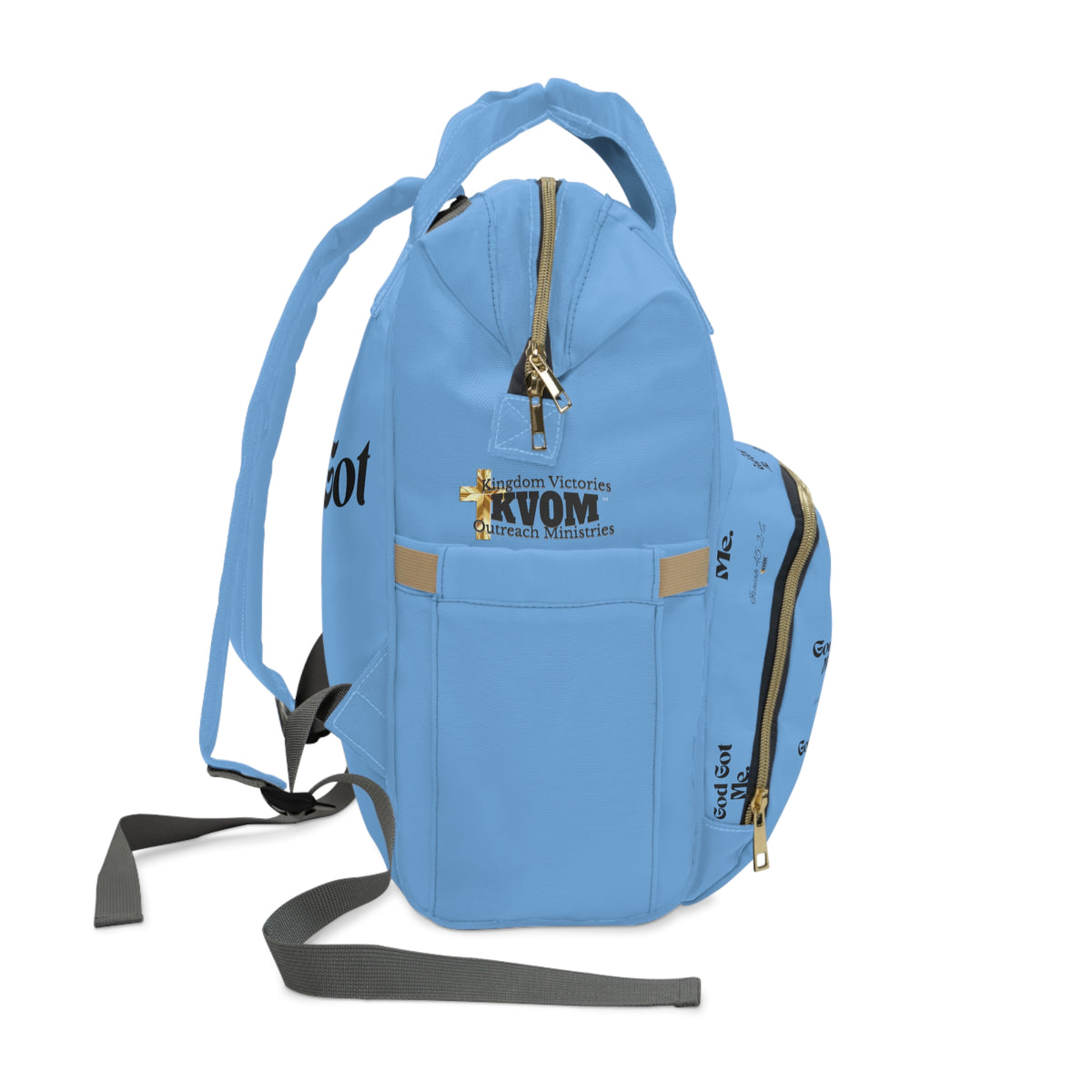 God Got Me KVOM Diaper Backpack, Blue