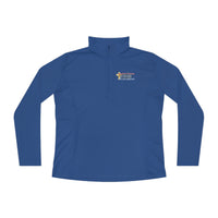 KVOM Logo Blue Ladies Zip-Collar Pullover