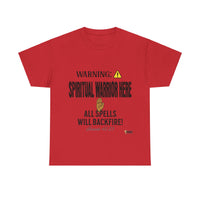 WARNING: Spiritual Warrior Here T-Shirt, Black Print