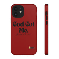 God Got Me KVOM Tough Case, Black Print, Red