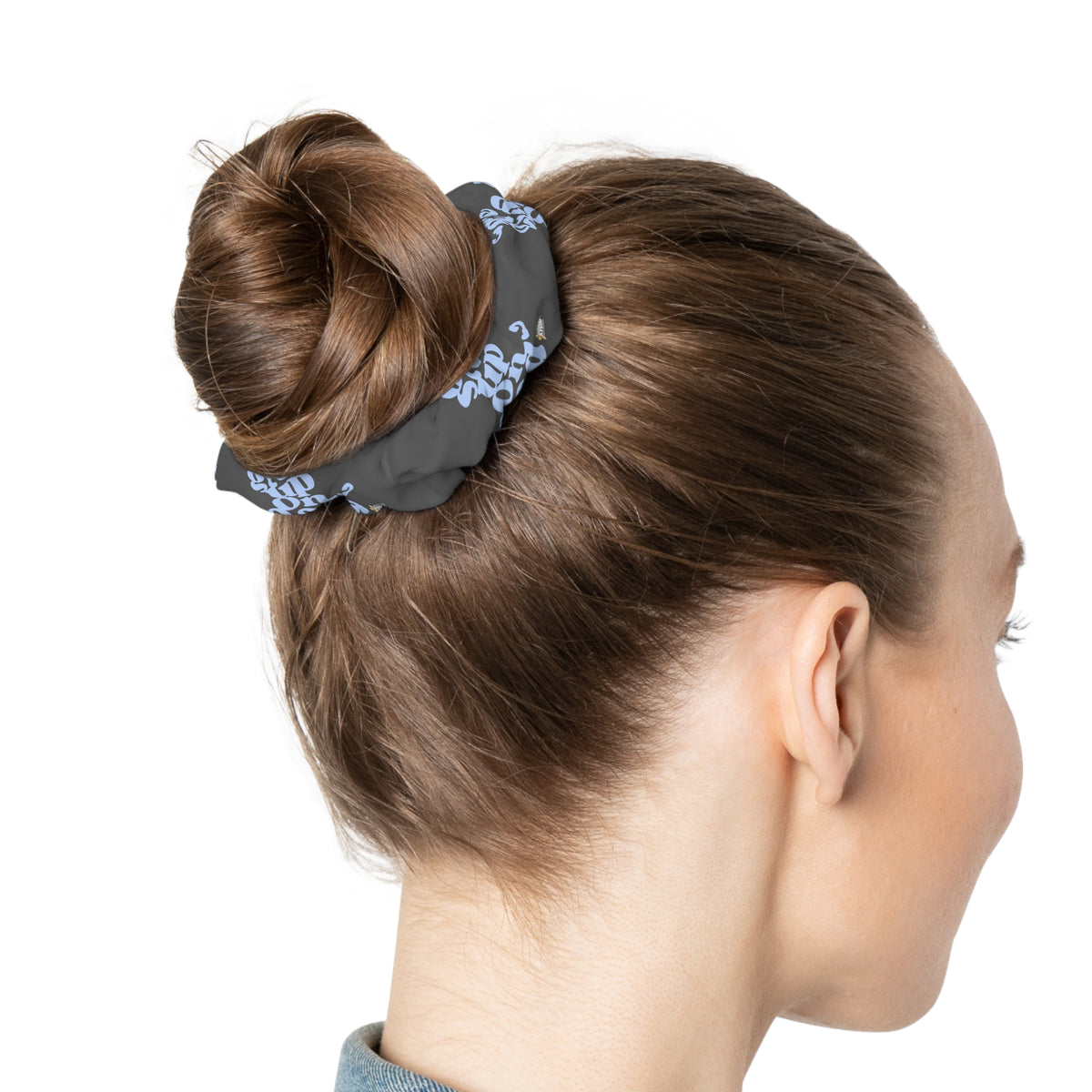 Don't Give Up On God Women's Hair Scrunchie, Grey