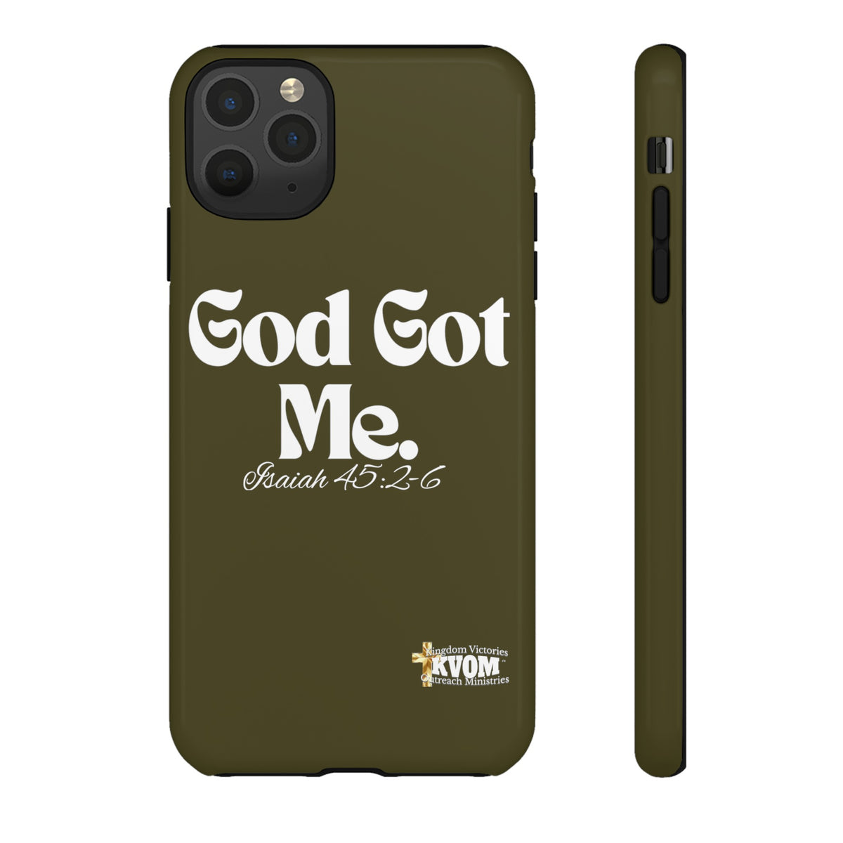 God Got Me KVOM Tough Case, White Print