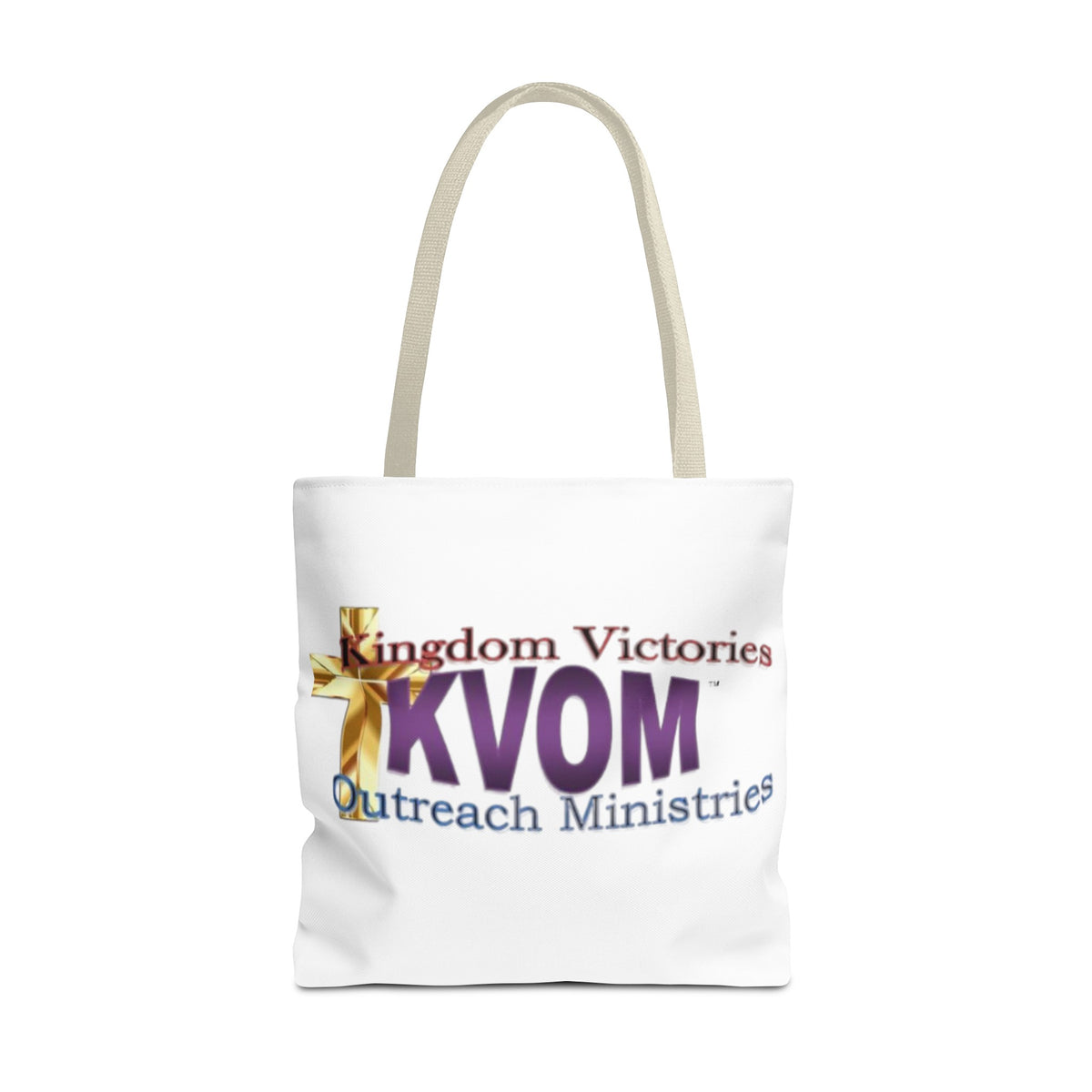 KVOM Logo Tote Bag, White, Moses Temple Colored Logo