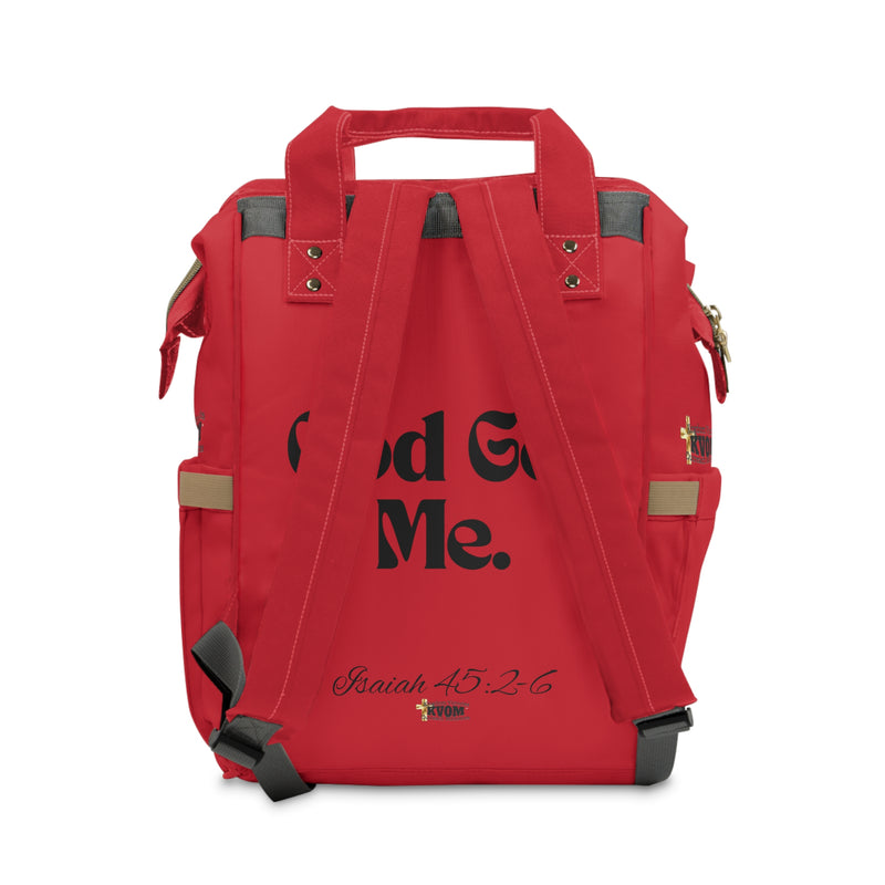 God Got Me KVOM Diaper Backpack, Red