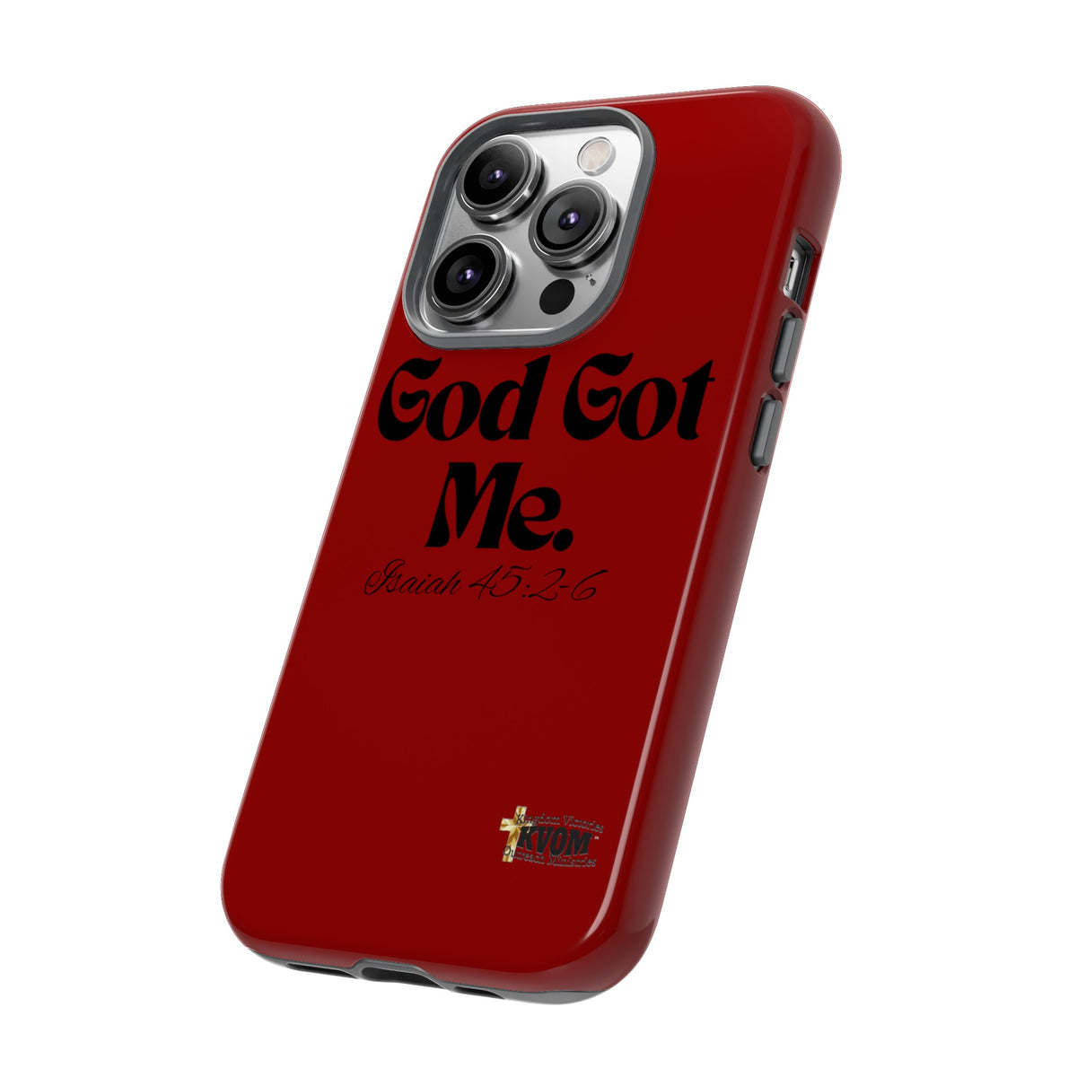 God Got Me KVOM Tough Case, Black Print, Red