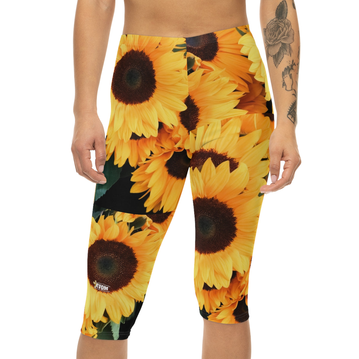 Loving Myself & Jesus Sunflowers Women’s Mid-Length Leggings