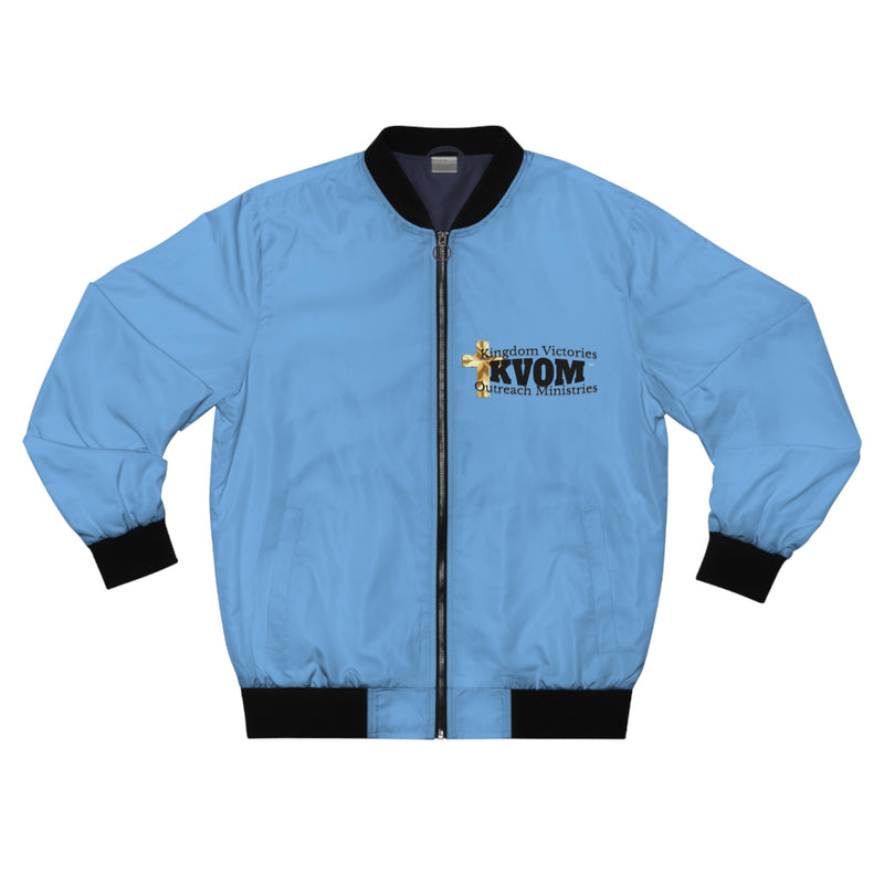 KVOM Logo Men's Bomber Jacket: Sky Blue