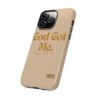 God Got Me KVOM Tough Case, Gold Print