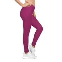 Stretched Series BLESSED Women's Casual Leggings, Deep Berry