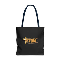 KVOM Logo Tote Bag, Black, True Gold Logo