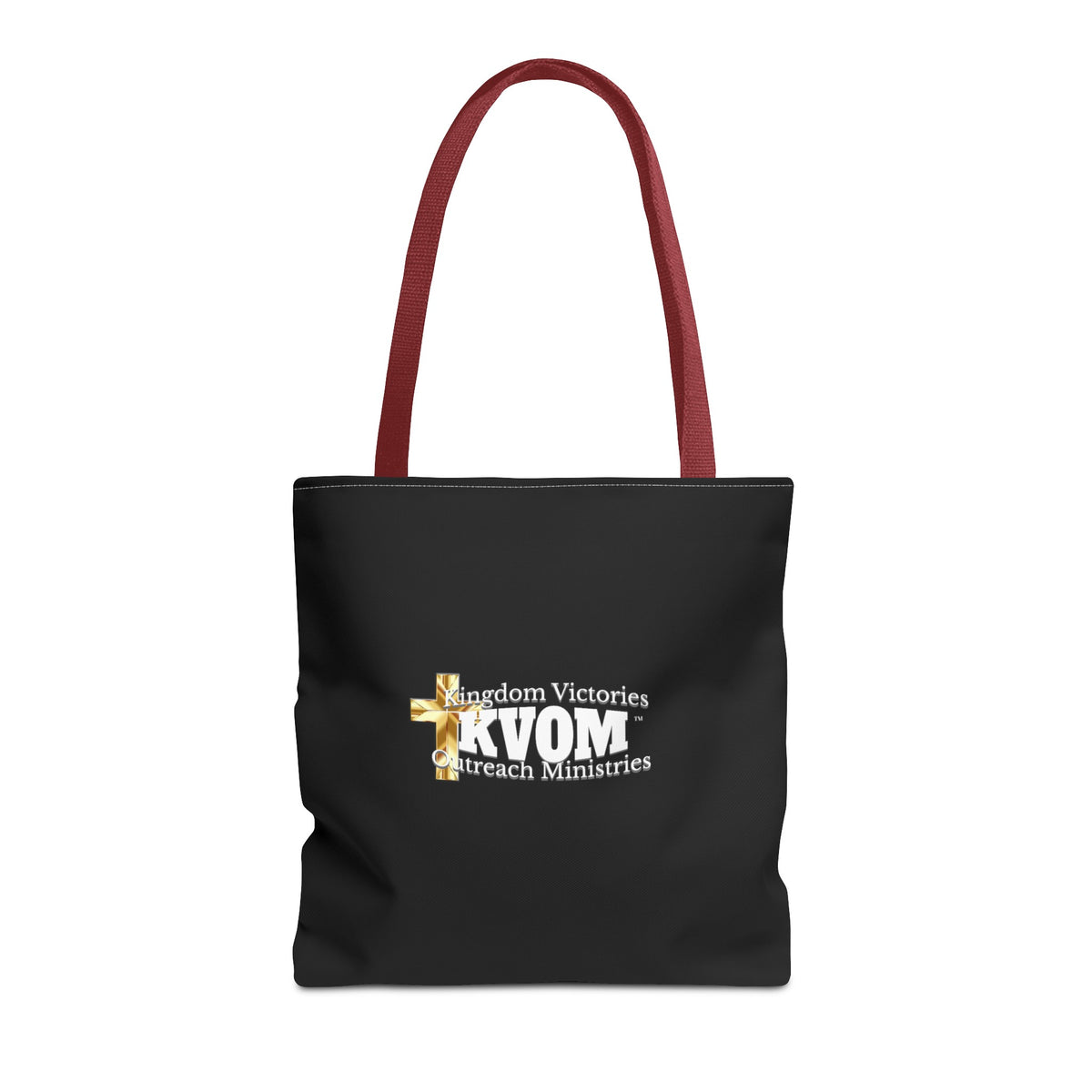 KVOM Logo Tote Bag, Black, White Logo