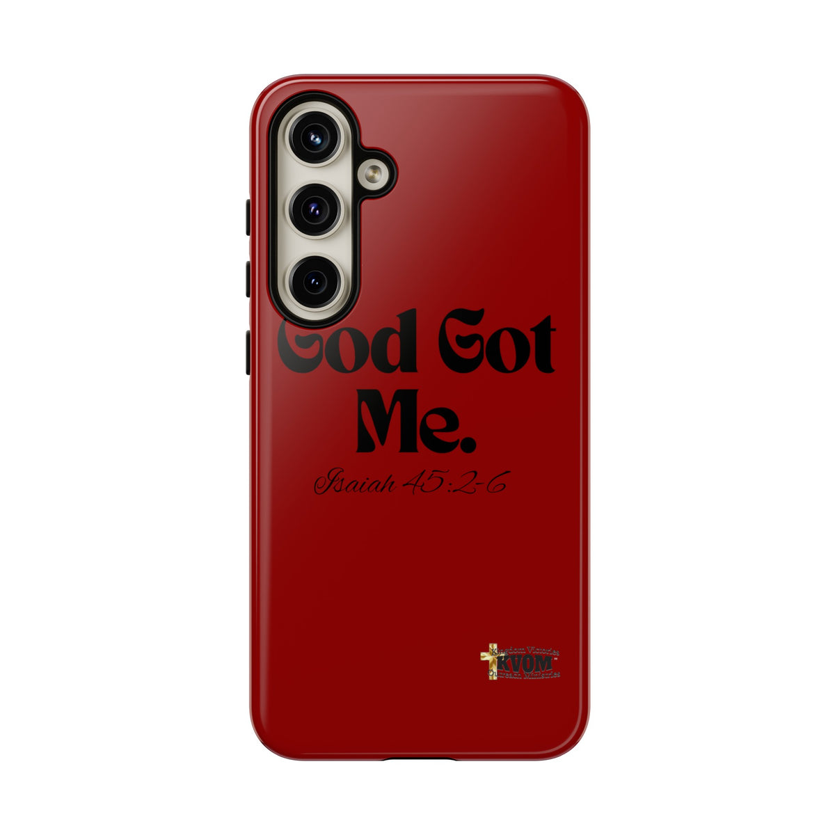 God Got Me KVOM Tough Case, Black Print, Red