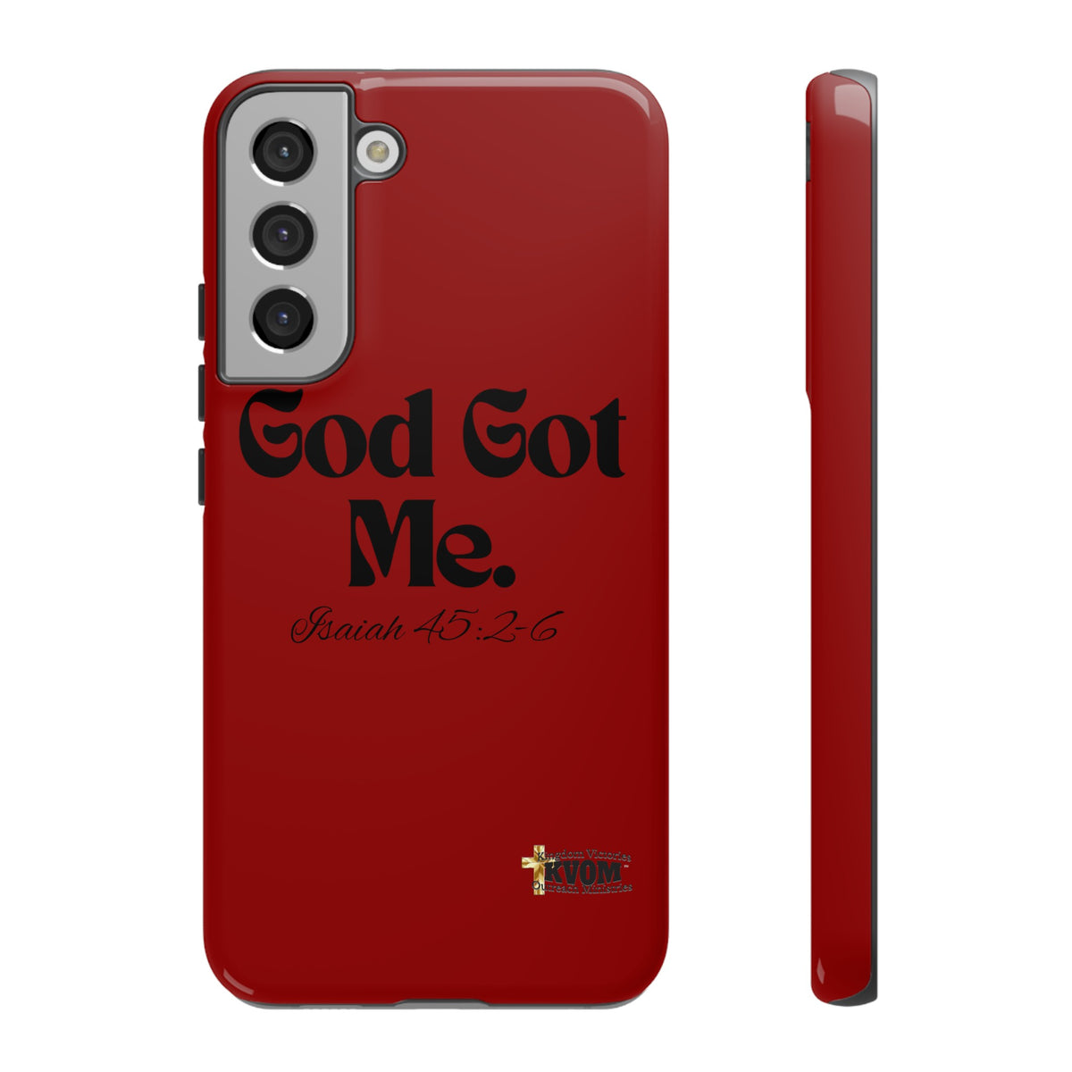 God Got Me KVOM Tough Case, Black Print, Red