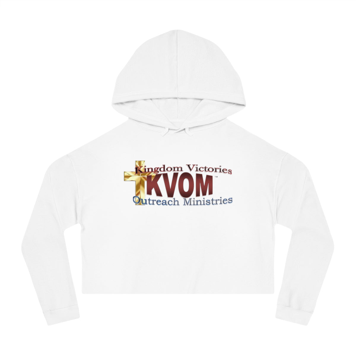 KVOM Logo Women’s Cropped Hoodie, Maroon Logo