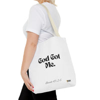 God Got Me Tote Bag White & Black