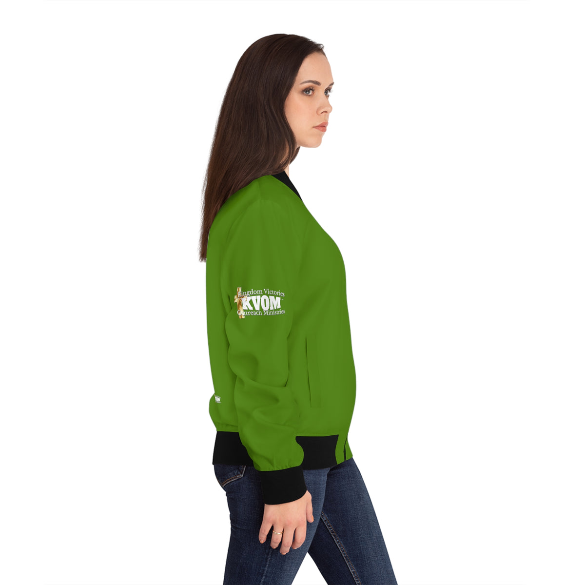 Savage in Prayer Women's Bomber Jacket, Lime