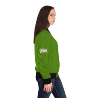 Savage in Prayer Women's Bomber Jacket, Lime