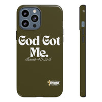 God Got Me KVOM Tough Case, White Print