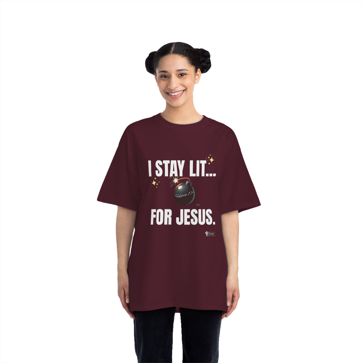 I Stay Lit For Jesus Relaxed Short-Sleeve T-Shirt