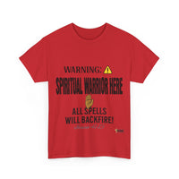 WARNING: Spiritual Warrior Here T-Shirt, Black Print