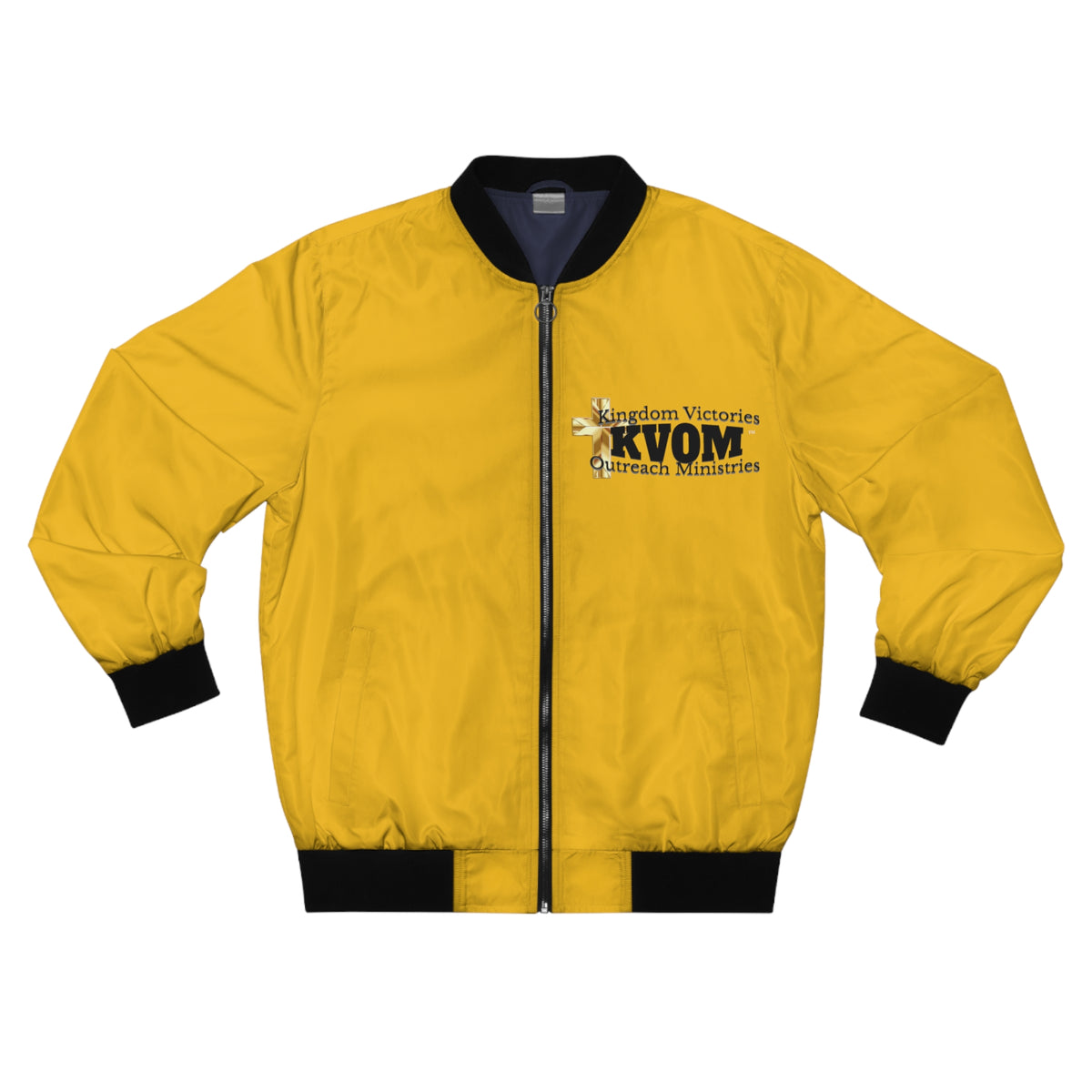 KVOM Logo Men's Bomber Jacket: Yellow