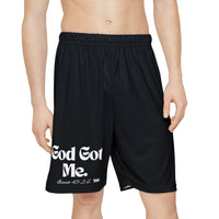 God Got Me Women’s Sports Shorts, Black & White