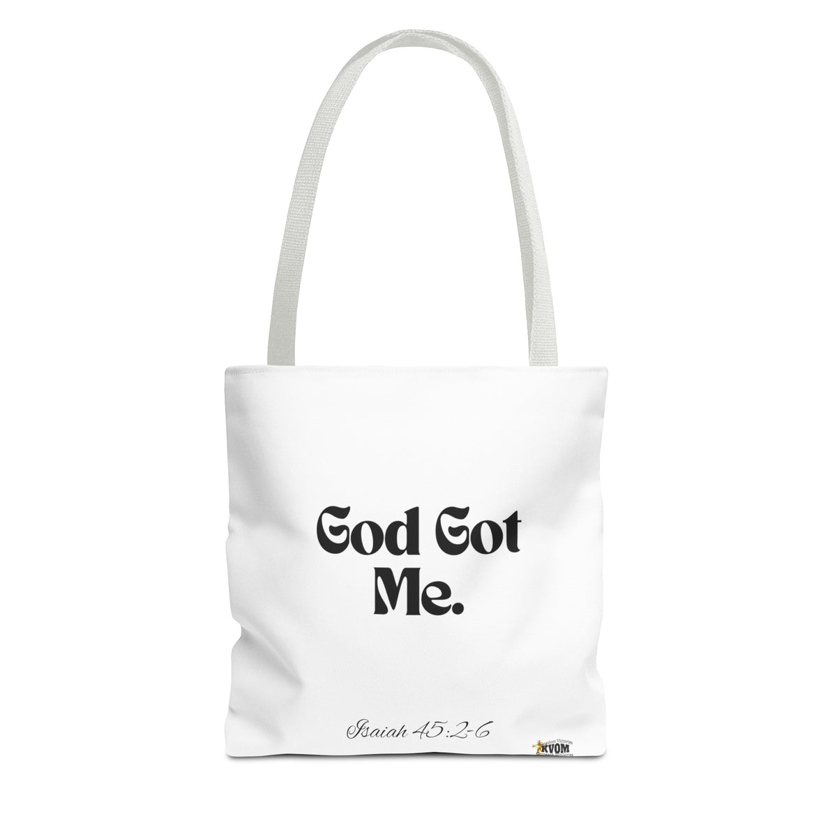 God Got Me Tote Bag White & Black