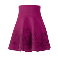 Stretched Series BLESSED Women's Skater Skirt, Deep Berry