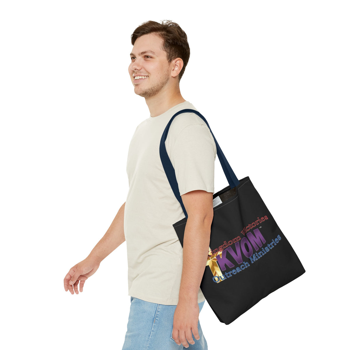 KVOM Logo Tote Bag, Black, Moses Temple Colored Logo