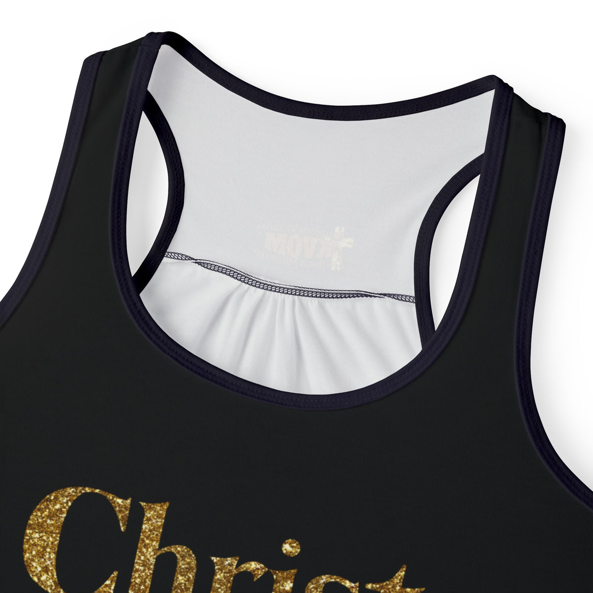 Christ The King Women's Stretchy Tank, Black & Gold