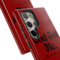 God Got Me KVOM Tough Case, Black Print, Red