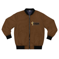 KVOM Logo Men's Bomber Jacket: Brown