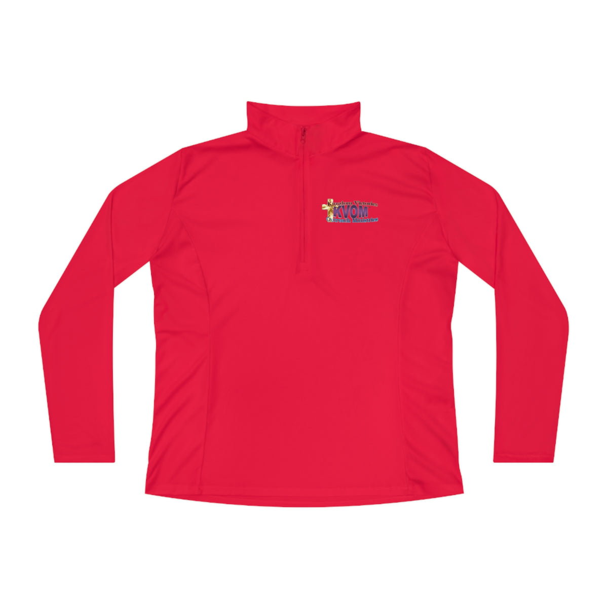 KVOM Logo Moses Temple Colored Ladies Zip-Collar Pullover