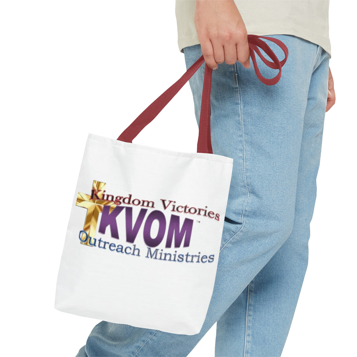 KVOM Logo Tote Bag, White, Moses Temple Colored Logo