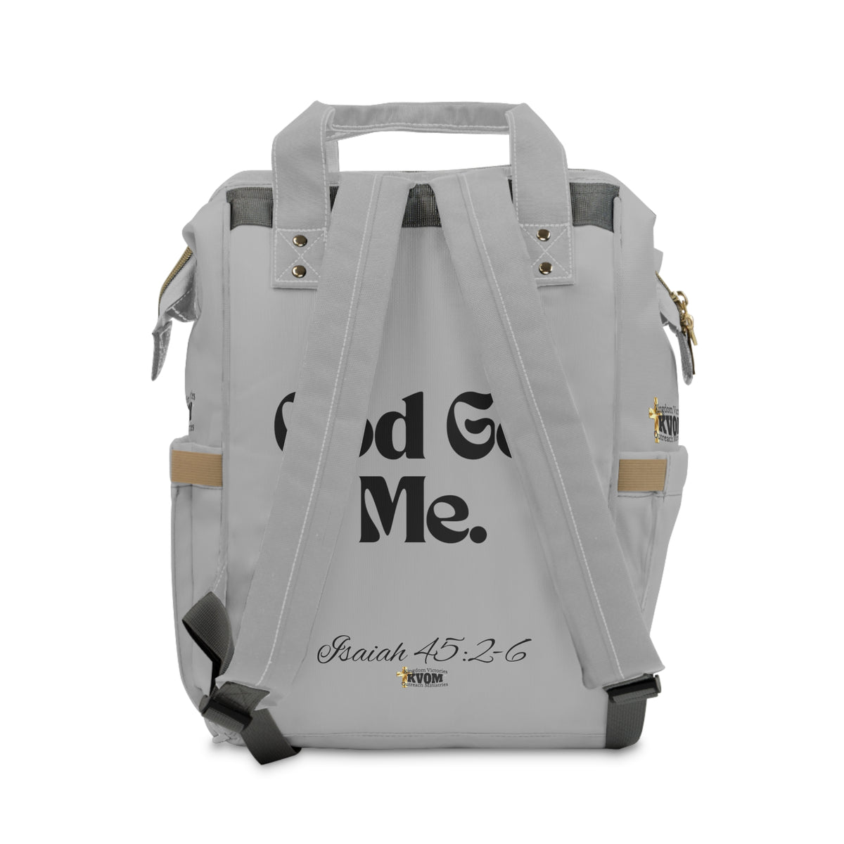 God Got Me KVOM Diaper Backpack, Silver