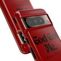 God Got Me KVOM Tough Case, Black Print, Red