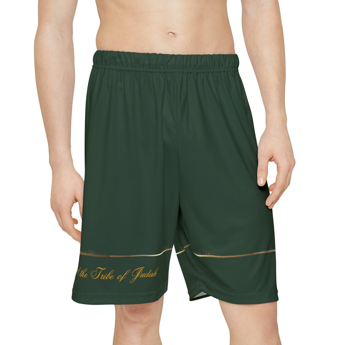 Lion of the Tribe Judah Men’s Sports Shorts, Forest Green