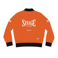 Savage in Prayer Women's Bomber Jacket, Orange